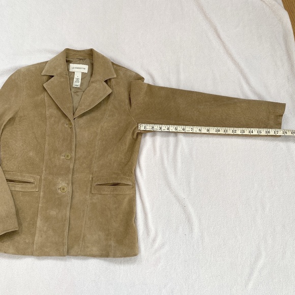 Liz Claiborne Tan Suede Leather Blazer Jacket, Size M - Picture 6 of 9